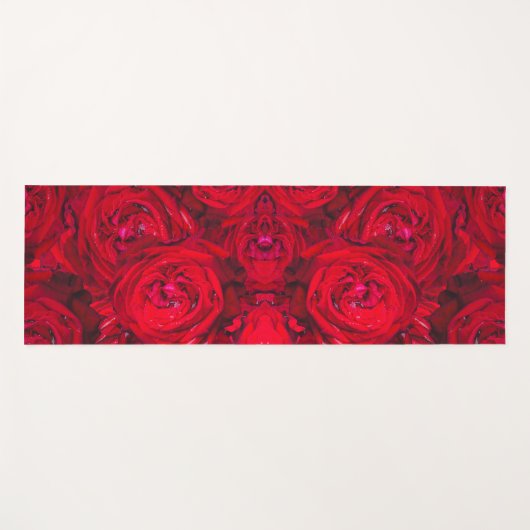 Diep rood rozen patroon yogamat (Voorkant (horizontaal))