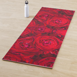 Diep rood rozen patroon yogamat