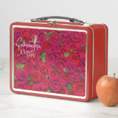 Diep rood rozenpatroon Ik hou van jou met aangepas (In situ)
