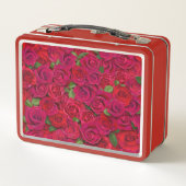 Diep rood rozenpatroon Ik hou van jou met aangepas (Achterkant)