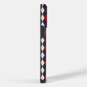 Diep rood violette argyle patroon iPhone hoesje (Rechterkant)