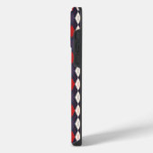 Diep rood violette argyle patroon iPhone hoesje (Linkerkant)