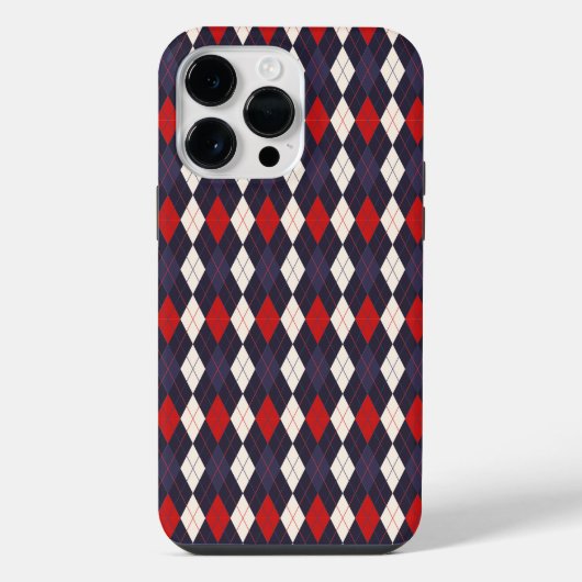 Diep rood violette argyle patroon iPhone hoesje (Achterkant)