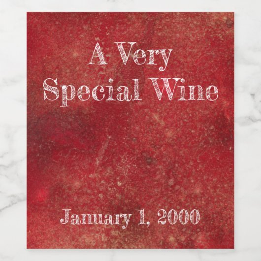 Diep rood Waterverf Spuitetiket Wijn Etiket (Enkel label)