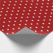 Diep Rood | Witte Stippen Cadeaupapier (Hoek)