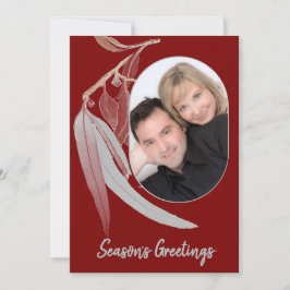 Diep Rood & Zacht groen laat minimale kerst achter Feestdagenkaart