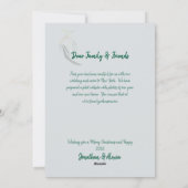 Diep Rood & Zacht groen laat minimale kerst achter Feestdagenkaart (Achterkant)