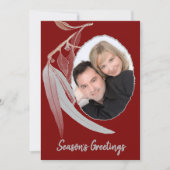 Diep Rood & Zacht groen laat minimale kerst achter Feestdagenkaart (Voorkant)