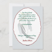 Diep Rood & Zacht groen laat minimale kerst achter Feestdagenkaart (Achterkant)