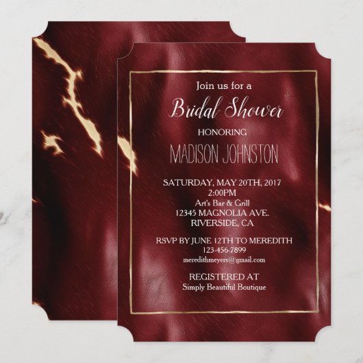 Diep rood Zuidwest Cowhide Kaart (Voorkant / Achterkant)