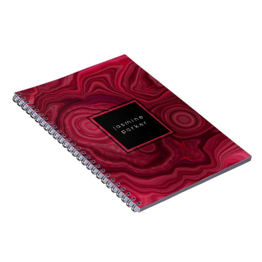Diep Roos Abstract gemarmerd patroon met naam Notitieboek (Rechterzijde)