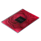 Diep Roos Abstract gemarmerd patroon met naam Notitieboek (Linkerzijde)