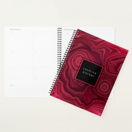 Diep Roos Abstract gemarmerd patroon met naam Planner (Display)