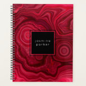 Diep Roos Abstract gemarmerd patroon met naam Planner (Voorkant)