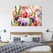 *~* Diep Roos IRIS Irissen  Bloemen TV2 Canvas Afdruk (Insitu (Slaapkamer))