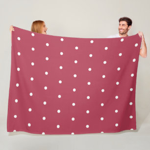 Diep Roos Wit Geometrisch Kleine Polka Dots Fleece Deken