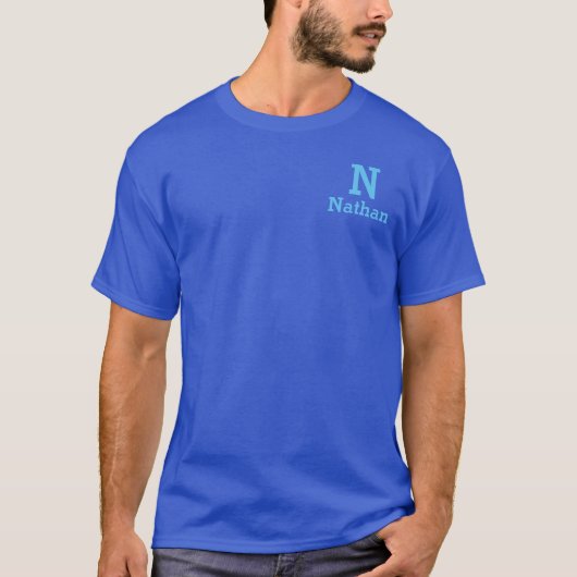 diep royal & sky blue gepersonaliseerd t-shirt (Voorkant)