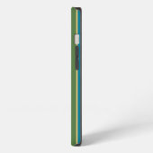 Diep roze blauw groene gestreepte iPad Case-Mate C iPhone Hoesje (Linkerkant)