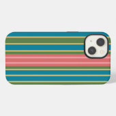 Diep roze blauw groene gestreepte iPad Case-Mate C iPhone Hoesje (Achterkant horizontaal)