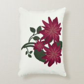 Diep roze bloemendesign Vloerkleed Accent Kussen (Voorkant(Verticaal))