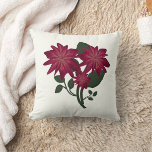 Diep roze bloemendesign Vloerkleed Kussen