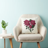 Diep roze bloemendesign Vloerkleed Kussen (Stoel)