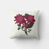 Diep roze bloemendesign Vloerkleed Kussen (Voorkant)