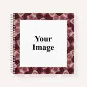 Diep roze bloemenkader foto notitieboek (Voorkant)