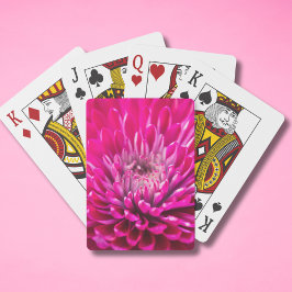 Diep Roze Chrysanthemum Speelkaarten