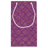 Diep roze en gouden cadeautas met patroon (Achterkant)