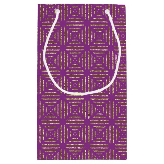 Diep roze en gouden cadeautas met patroon (Achterkant)