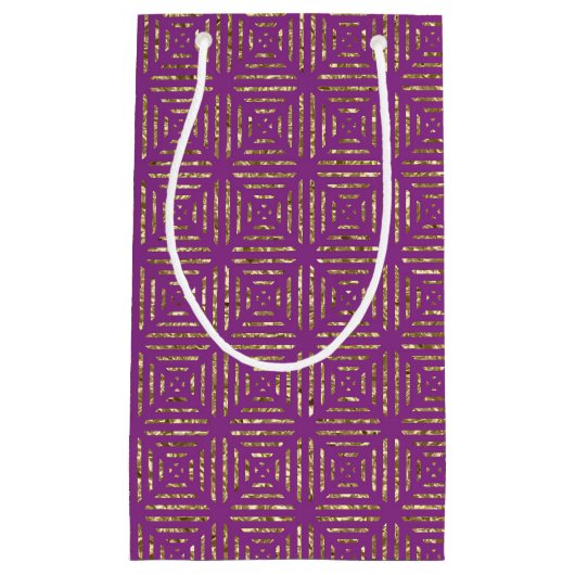 Diep roze en gouden cadeautas met patroon (Voorkant)