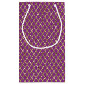 Diep Roze en Gouden Diamant Patroon Gift Bag Klein Cadeauzakje (Achterkant)