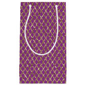 Diep Roze en Gouden Diamant Patroon Gift Bag Klein Cadeauzakje (Voorkant)