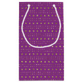 Diep roze en gouden vierkanten patroon cadeautas (Achterkant)