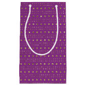 Diep roze en gouden vierkanten patroon cadeautas (Voorkant)