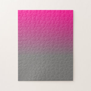 Diep roze en grijze ombre-patroon legpuzzel