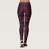 Diep roze en zwarte Perzische Leggings (Achterkant)