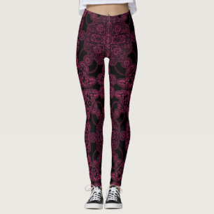 Diep roze en zwarte Perzische Leggings