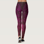 Diep Roze Fantasie Damast Boho Stijl Leggings (Achterkant)