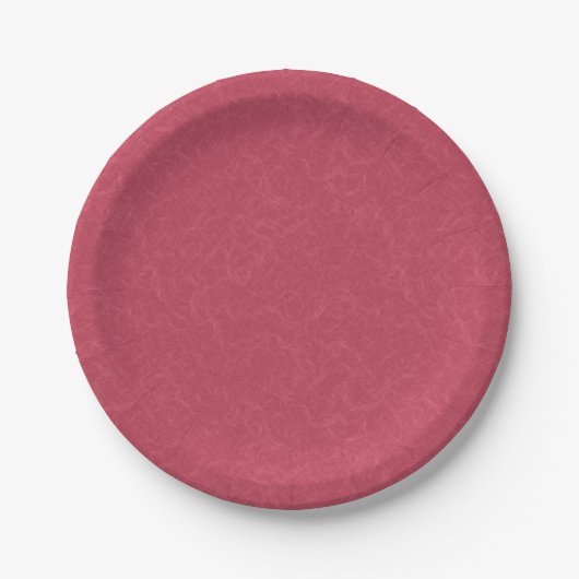Diep roze gestructureerd wervelend patroon papieren bordje (Voorkant)