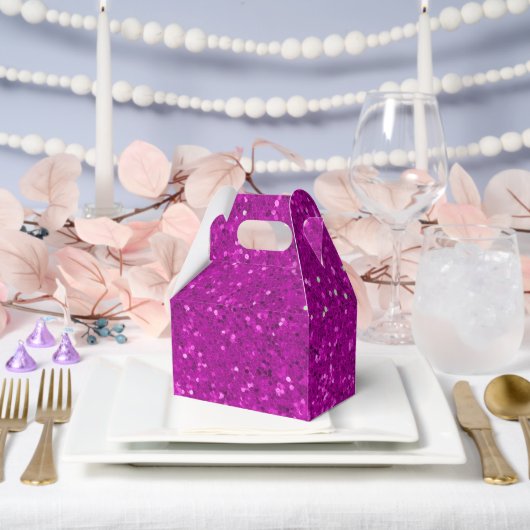 Diep Roze Glam Nep Glitter Patroon Bedankdoosjes (Huwelijk)