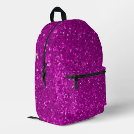 Diep Roze Glam Nep Glitter Patroon Bedrukte Rugzak