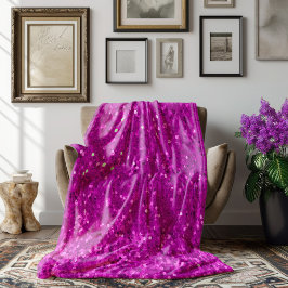Diep Roze Glam Nep Glitter Patroon Fleece Deken