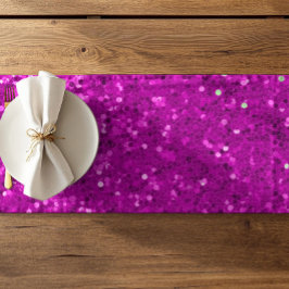 Diep Roze Glam Nep Glitter Patroon Korte Tafelloper