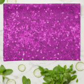 Diep Roze Glam Nep Glitter Patroon Theedoek (Gevouwen)