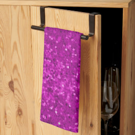 Diep Roze Glam Nep Glitter Patroon Theedoek