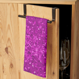 Diep Roze Glam Nep Glitter Patroon Theedoek