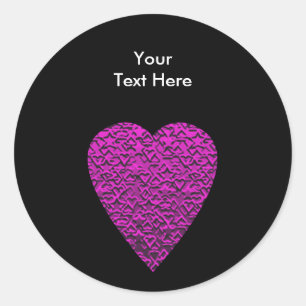 Diep roze hart. Geoctrooieerd ontwerp van het hart Ronde Sticker