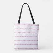 Diep Roze Hart Patroon Naam Tote Bag (Achterkant)